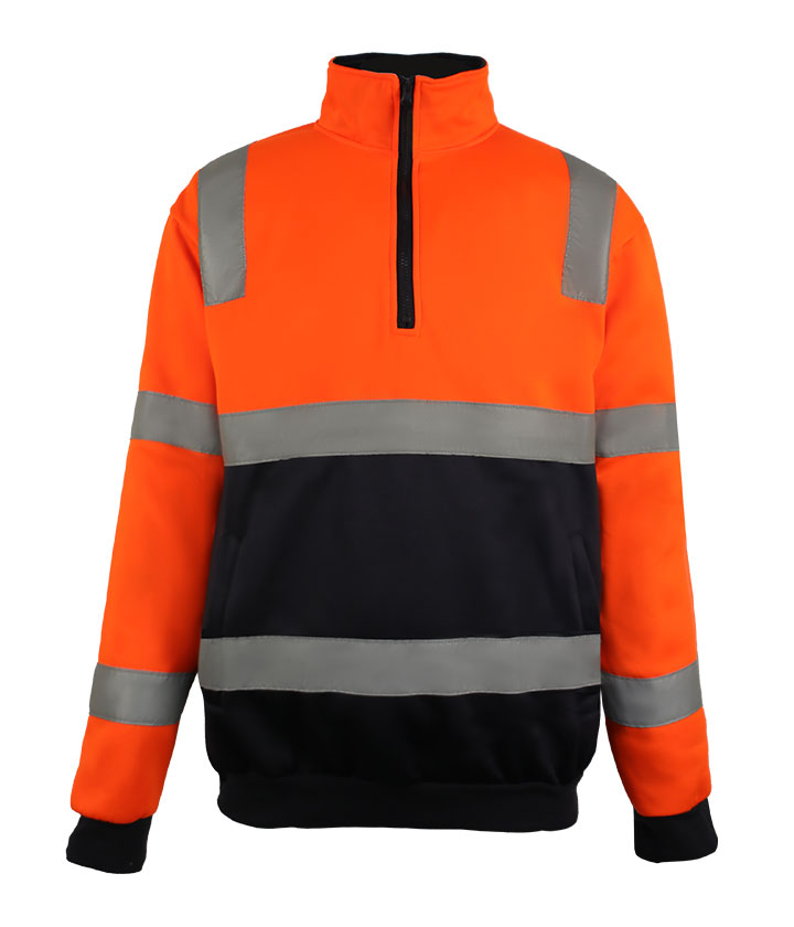 Hi vis Orange Contrast Navy hoodie
